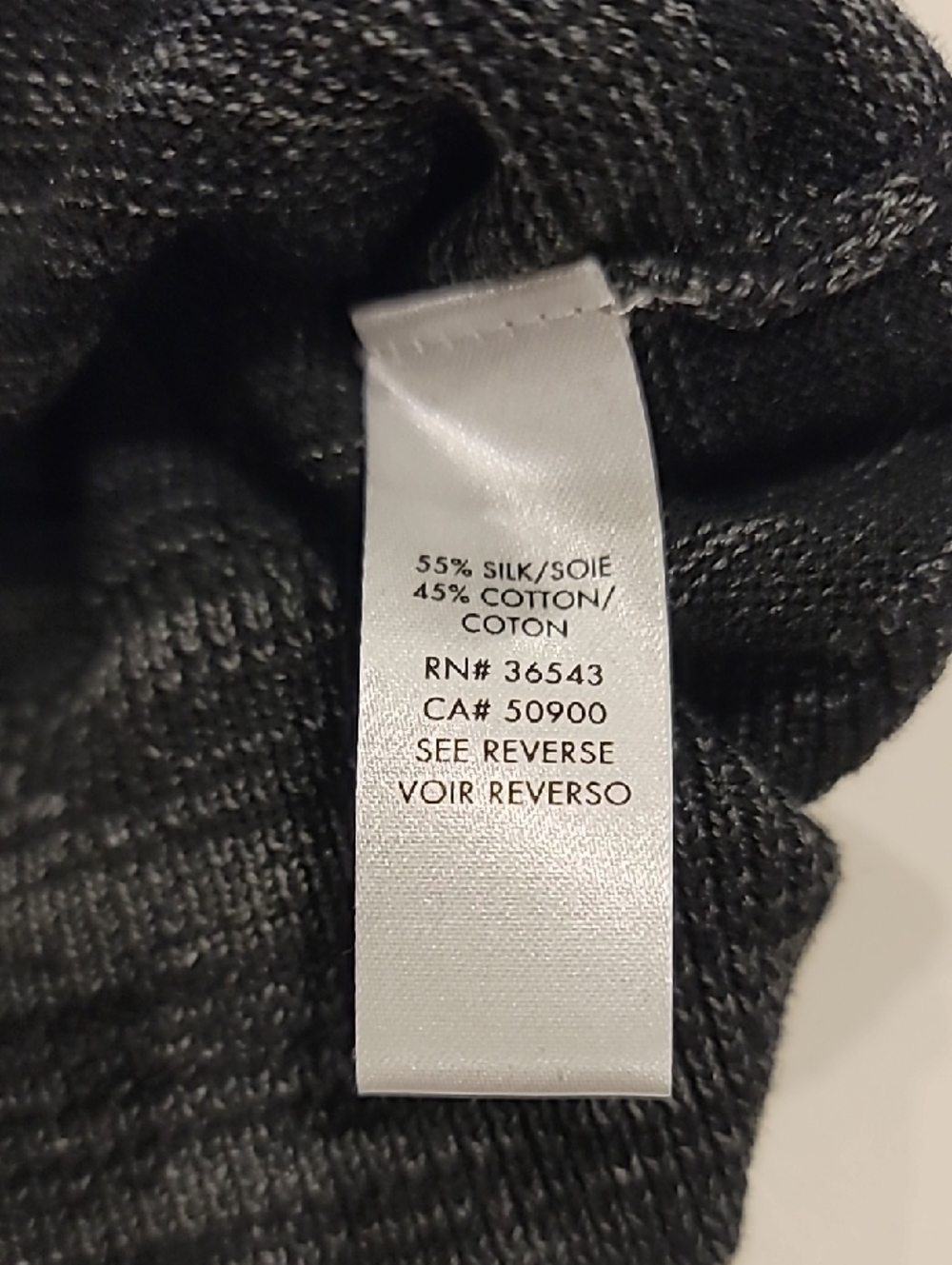 Calvin Klein Premium Cotton Silk V Neck Sweater Striated Ombre Gray XL - Picture 10 of 10